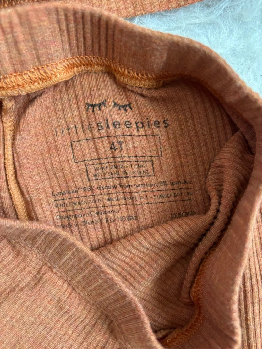 Little Sleepies Gender Neutral Autumn Rust Ribbed Two Piece Pajama Set
